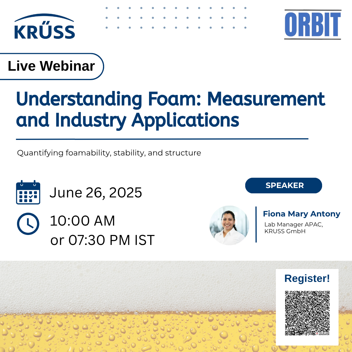 Live Webinar on Understanding Foam: Measurement and Industry Applications